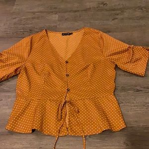 Pretty Little Thing polka dot blouse
